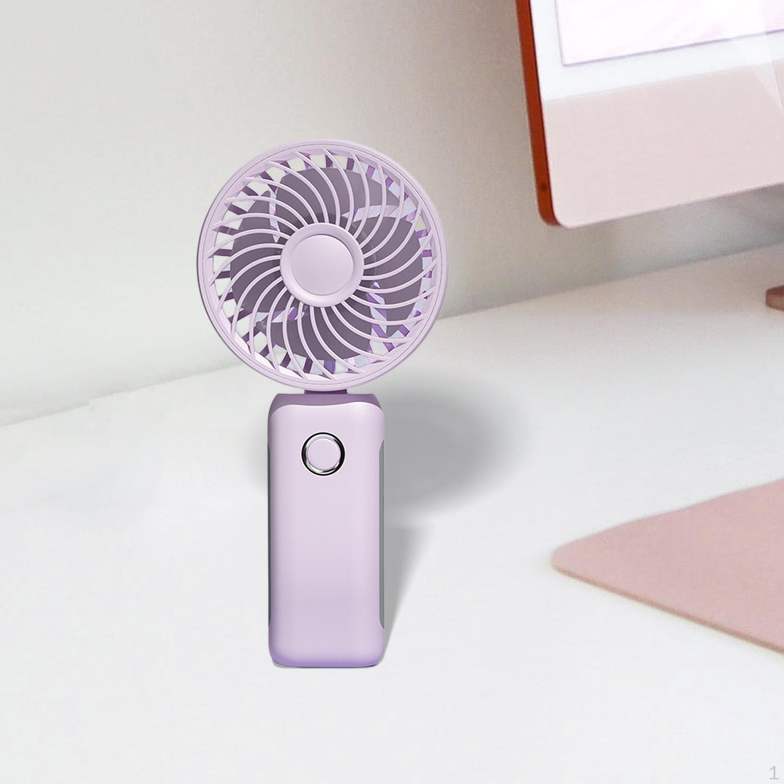 Compact Handheld Cooling Fan - Portable USB Device for Traveling and Outdoor Adventures Violets