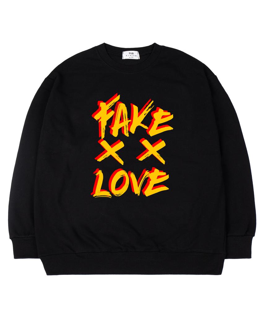 TI.GLAKE Fake Love Oversized Sweatshirt Black