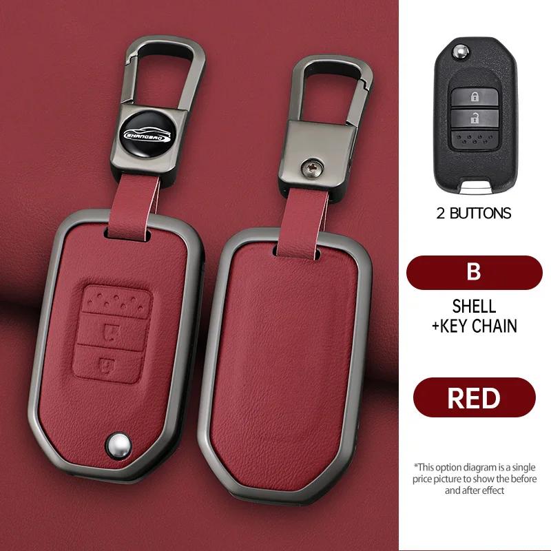 Interior Mouldings Zinc Alloy Car Key Case Cover Shell For Honda Civic Accord City Odyssey CR-V XR-V HR-V Vezel Jade Jazz Crider