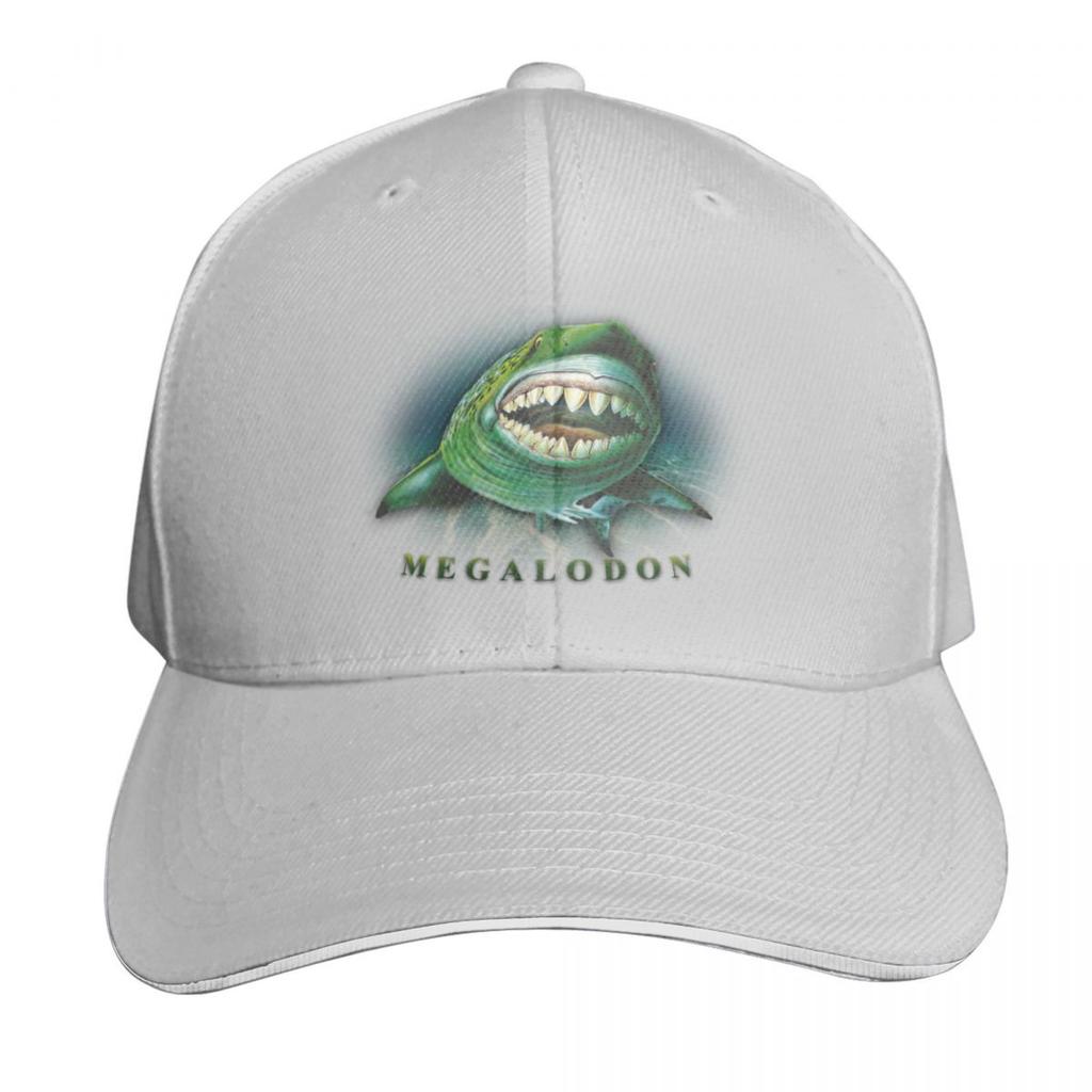 MEGALODON Vintage Educational style graphic Baseball Cap Snapback Flat Bill Strapback Dad Hat Six Panel Structured Crown