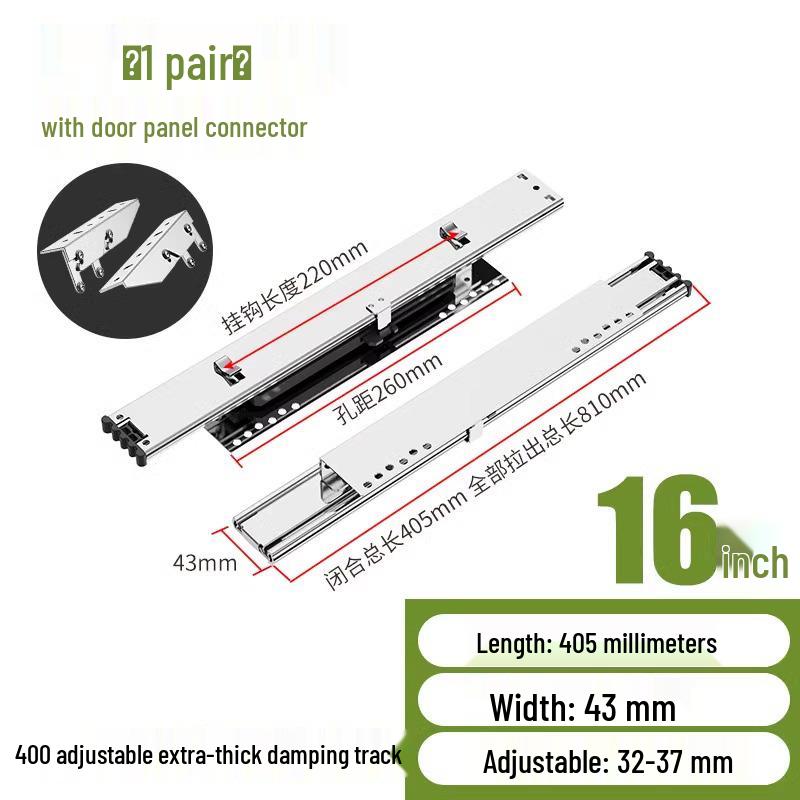 Regulowana Prowadnica Szuflady Kuchennej: Trzyczęściowa wysuwana szyna koszowa do szafek