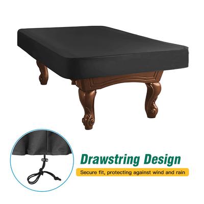 Funda para mesa de billar de tela Oxford con revestimiento de PVC, impermeable y revestida de plata para ping pong al aire libre