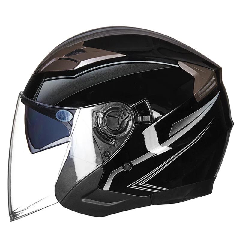 

Unisex Winter Half Helmet with Double Visor for Electric Scooters and Motorcycles Large