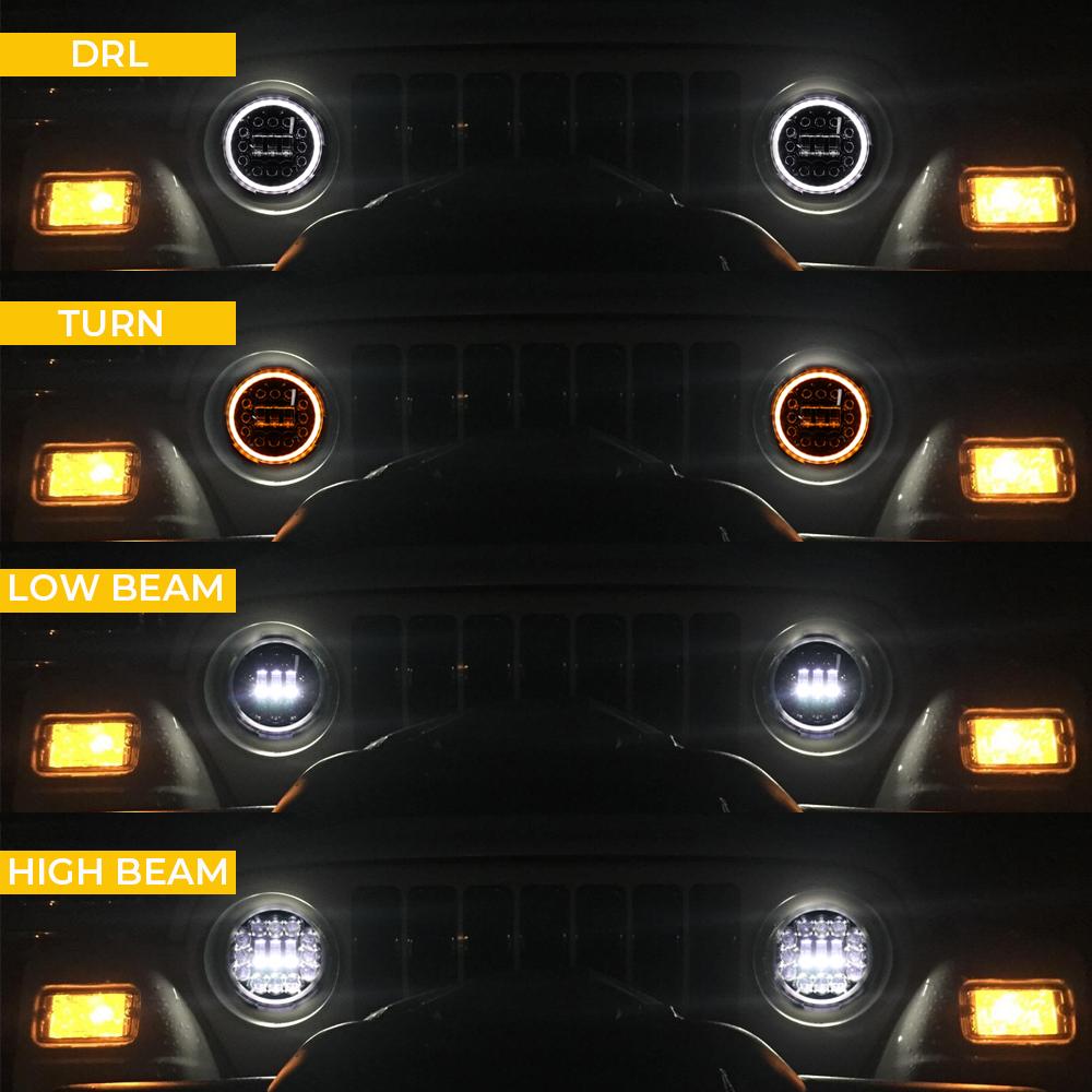 7 Inch Motorcycle Headlight LED Lights Halo DRL Lamp For Royal Enfield Himalayan 400 411 650 350 Cafe Racer 7" Moto Headlight.