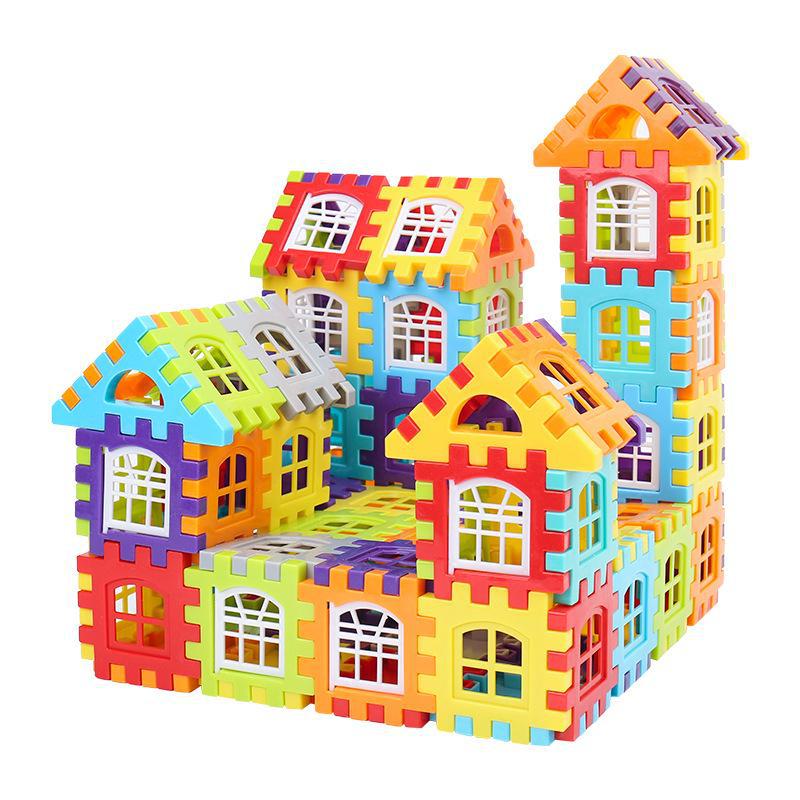 "Large Particle Building Blocks Toy for Kids 3-6: Build Wall, Window, and House Models"
