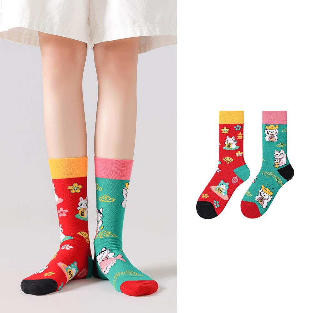 Unisex Trendy Cotton Mid-Calf Socks for Autumn/Winter - Sporty & Casual