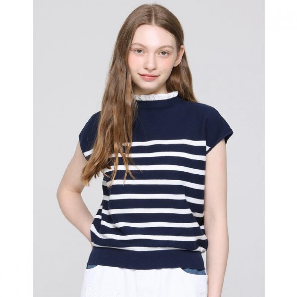 Son Jung Wan Women Frill Stripe Sleeveless Knit Zkn6262130