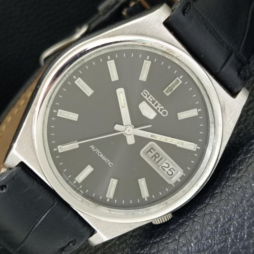 JAPAN VINTAGE SEIKO 5 AUTOMATIC 7009A MENS ORIGINAL DIAL WATCH A702378-5 R124-a702378