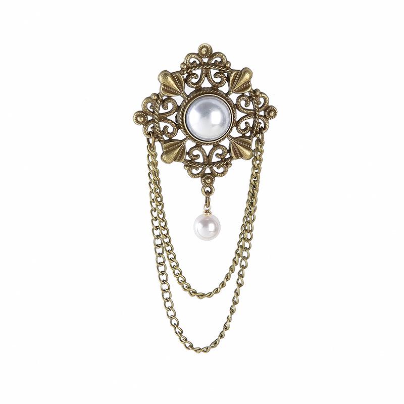Unisex Europäische Retro Hofbrosche mit Quasten Kette
