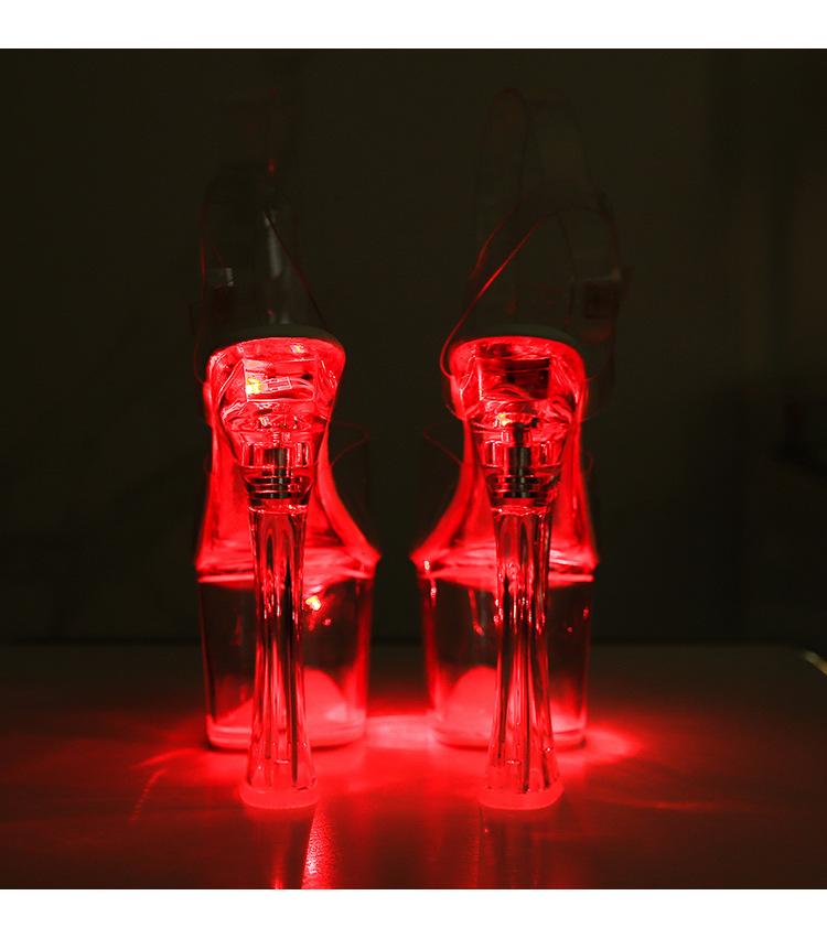 Nové Tlusté Vysoké Podpatky Boty do Nočního Klubu Svítící Boty Dámské Boty Módní Molo Pole Dance Boty Křišťálová Podrážka Sandály LFD-10367-Q1