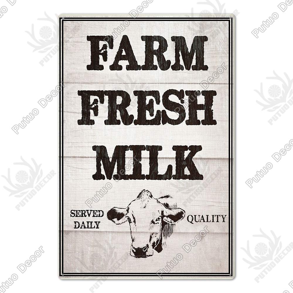 

Putuo Decor Cow Vintage Tin Sign Retro Metal Sign Decorative Plaque Farm House Shop Garage Wall Decor Cow Posters 20x30cm（7.8x11.8inch）