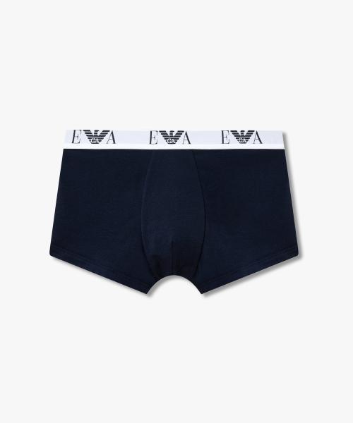 

[Emporio Armani Underwear] Хлопковые боксеры с эластичной лентой с орлом 0816112057 [Доставка из Кореи] 100% Оригинал Blue - S