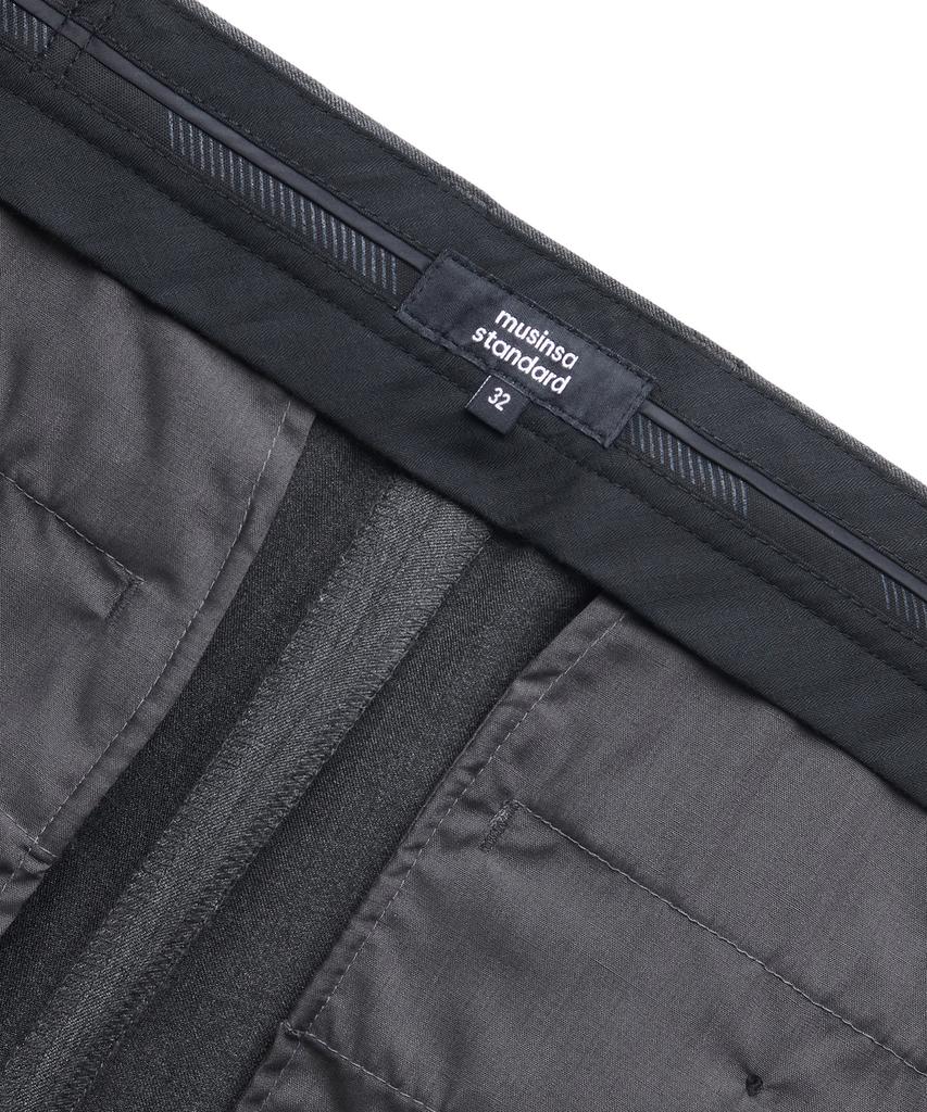 MUSINSA STANDARD Wide Hidden Banding Crop Slacks [Medium Gray]