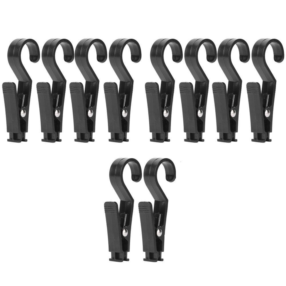 

10 Pcs Plastic Multipurpose Hanging Clips Storm Proof Lockable Black Marine Boat Rail Clips Lightweight Tent Tarp Hook Clips чёрный