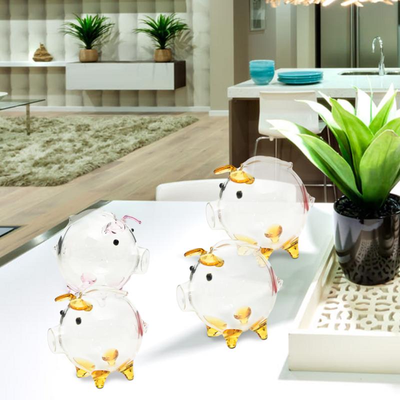 Mini Pig Money Jar Golden Beans Box Clear Jar Pig Shape Bank Portable Coin Bank Container Box Transparent Saving Box Gift