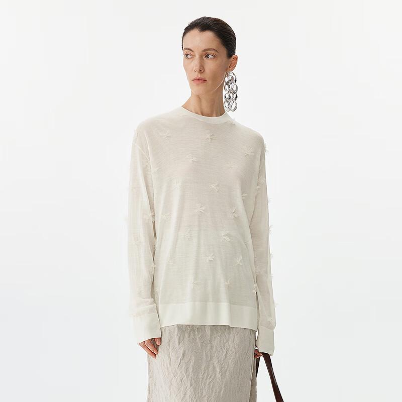 JNBY 2025 Spring Loose Wool Knit Crew Neck Sweater
