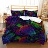 Sea Turtle Bedding Ocean Duvet Cover Set Teal Mediterranean Style Marine Themed Ocean Polyester Bedding Set Queen King Twin Size