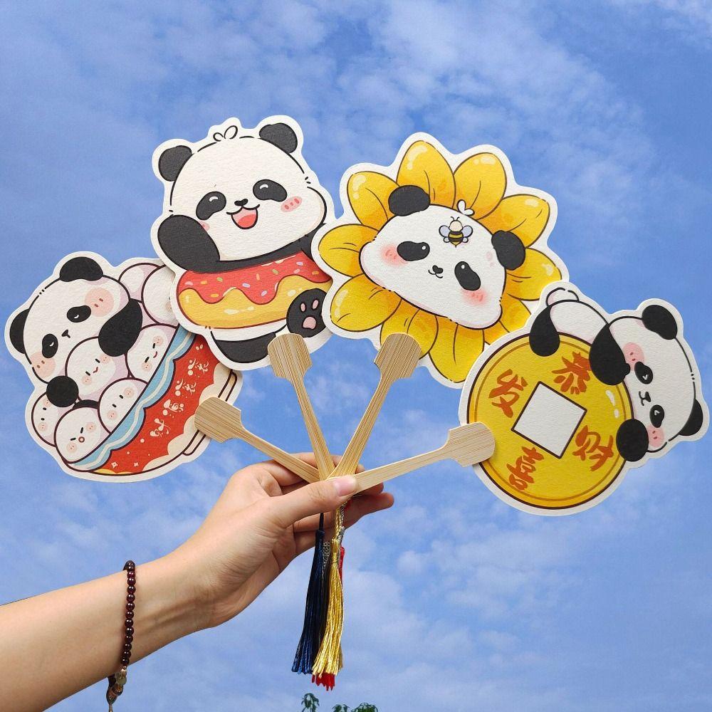 

3Pcs Handmade Panda Hand Fan Creative Decorative Handheld Fans Wedding Party Gifts 3Pcs Random Style