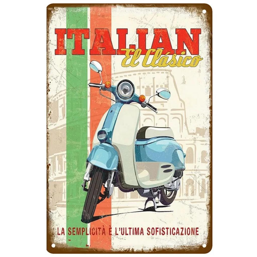 Metal Tin Signs Vespa Motorcycles Wall Decoration Plaque Vintage Art Poster Iron Painting for Man Cave Home Cafe Garden Club Bar
