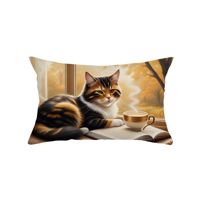 Waist Pillowcase Atmosphere Living Room Sofa Pillow Cover Polyester Printed Cushion Cover