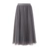 LANCY Flowy A-Line Pleated Mesh Midi Skirt