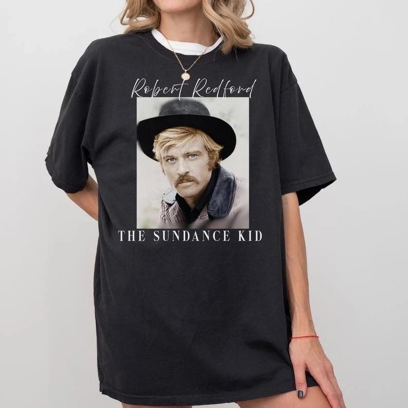 

Robert Redford The Sundance Kid Vintage Western Movie T Shirt 4XL