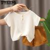 Lightweight and Breathable Set for Boys and Babies 2-piece Set for Children's Clothing Loose T-shirt+shorts 2-piece Set