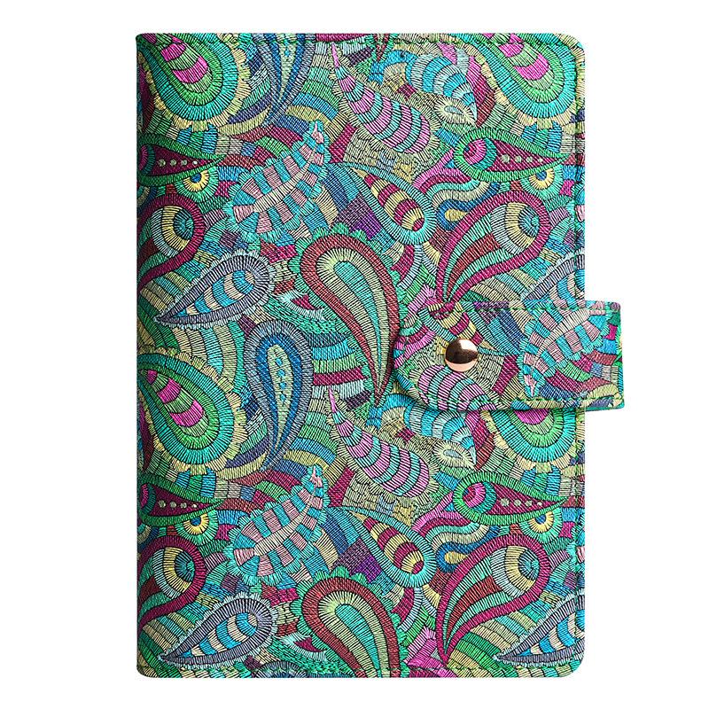 A6 Cashew Flower Macaron Diary - PU Leather Creative Loose-leaf Binder Notebook
