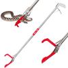 1.5M Foldable Snake Tongs Stainless Steel Snake Catcher Tongs Snake Hook Pliers Garbage Clip To Catch Loach Crab Rubbish Clip