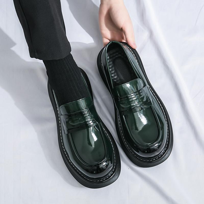 Fashion Men's Casual Wedding Shoes Fashion Patent Leather Thick Bottom Formal Shoes for Men Luxury Brand Dress Loafers Moccasins Busines