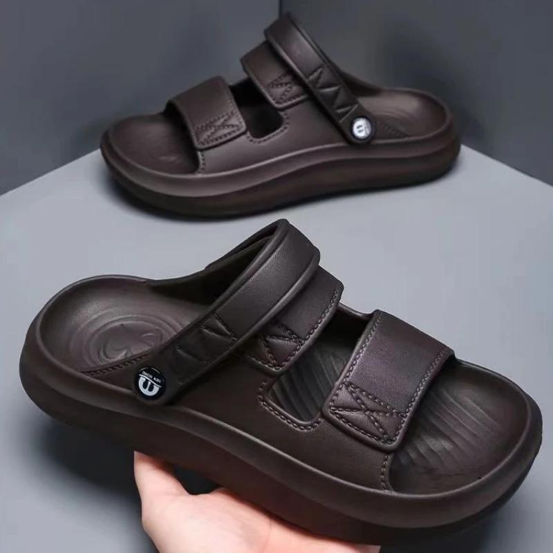 

Fashion Light Men s Shoe Internet Celebrity Slides Platform Beach Mascullino Low Price Casual Designer Luxury Elegant Adult Male Slipper 38-39