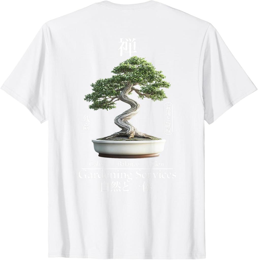 Bonsai Zen Garden Japanese Aesthetic Graphic Tee Calm Balance Flow Mens Casual Cotton TShirt