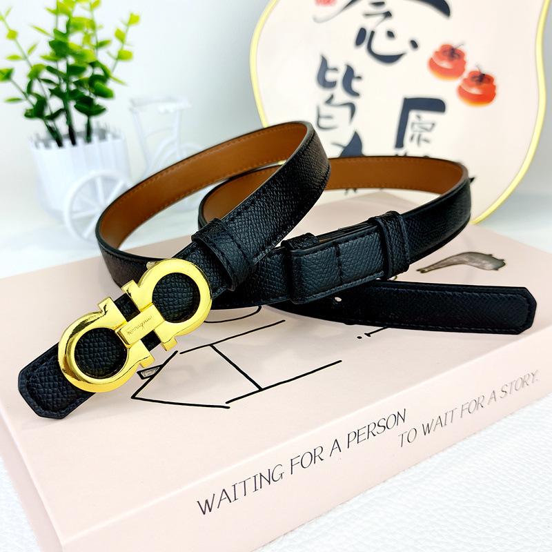 Women's Genuine Leather Thin Waist Belt – Casual Korean Style for Dresses and Pants