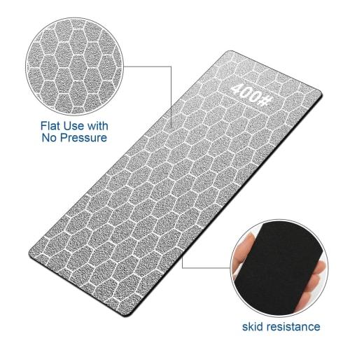 5 Diamond Sharpening Stones, Knife Sharpening Stones with Extra Fine/Coarse Plates and Non-Slip Base, 400/600/800/1000/1200 Grit