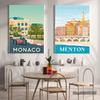 Colored Europe Travel City Landscape Canvas Painting France Nice Paris Monaco Nantes Poster Nordic Wall Art Pictures Home Decor