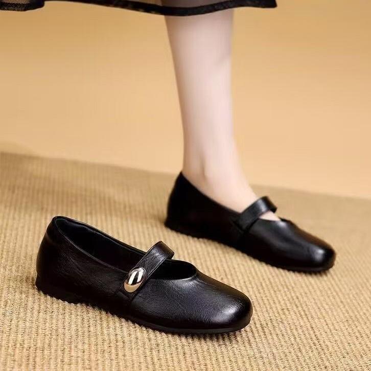 Beautiful Single Shoes Women's Autumn New Gentle Evening Shoes Flat Beanie Shoes Mary Jane Women's Shoes