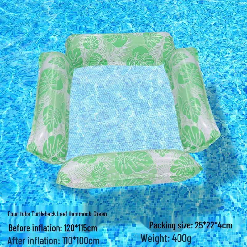 Tumbona Flotante Inflable Plegable Transfronteriza con Respaldo y Malla