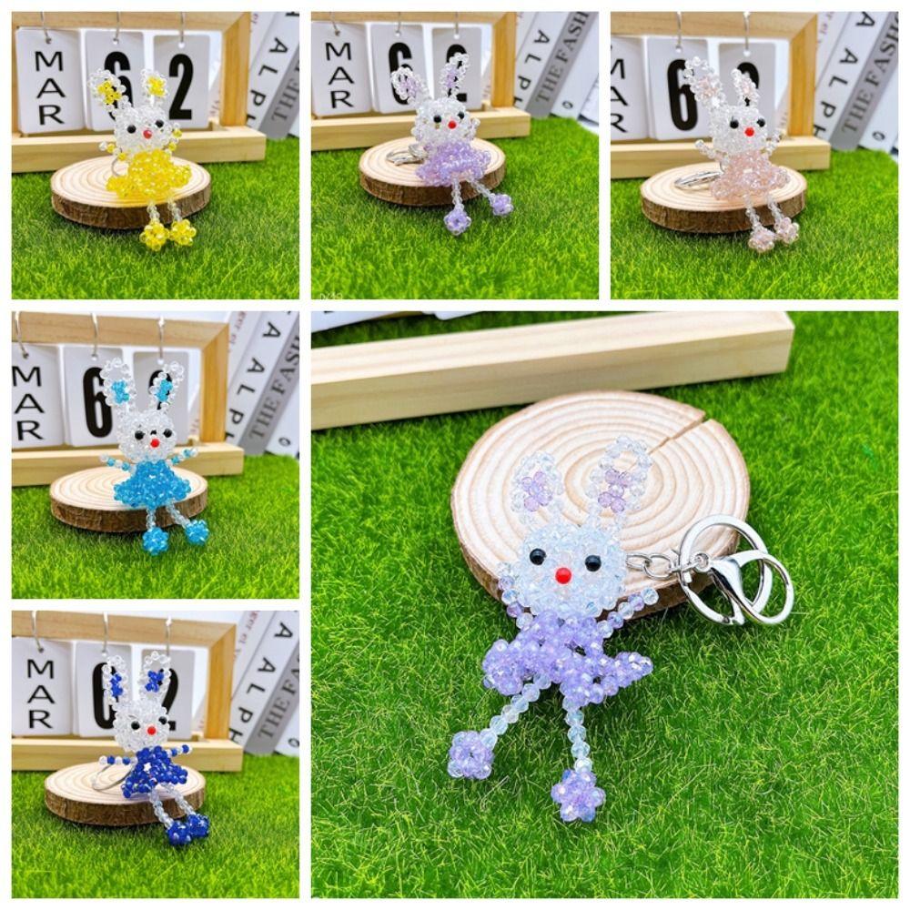 

Crystal Crystal Hand-Woven Beads Keychain Weaving Hand-Woven Beads Keyring Girl Gifts