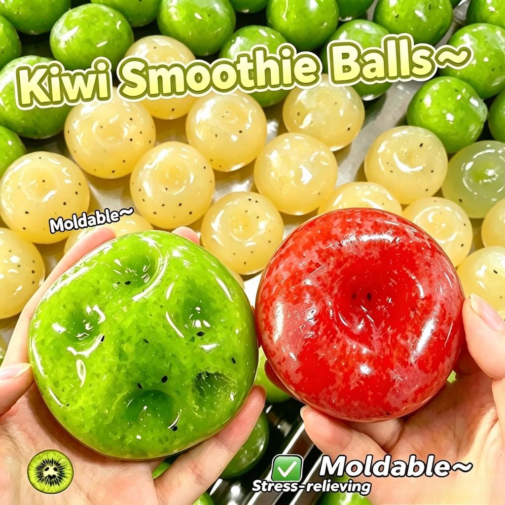 Handmade Kiwi Color Slushy Squishy Toy Soft Slow Rebound Stress Relief Squeeze Toy Realistic Fruit Simulation Model Adult Gift