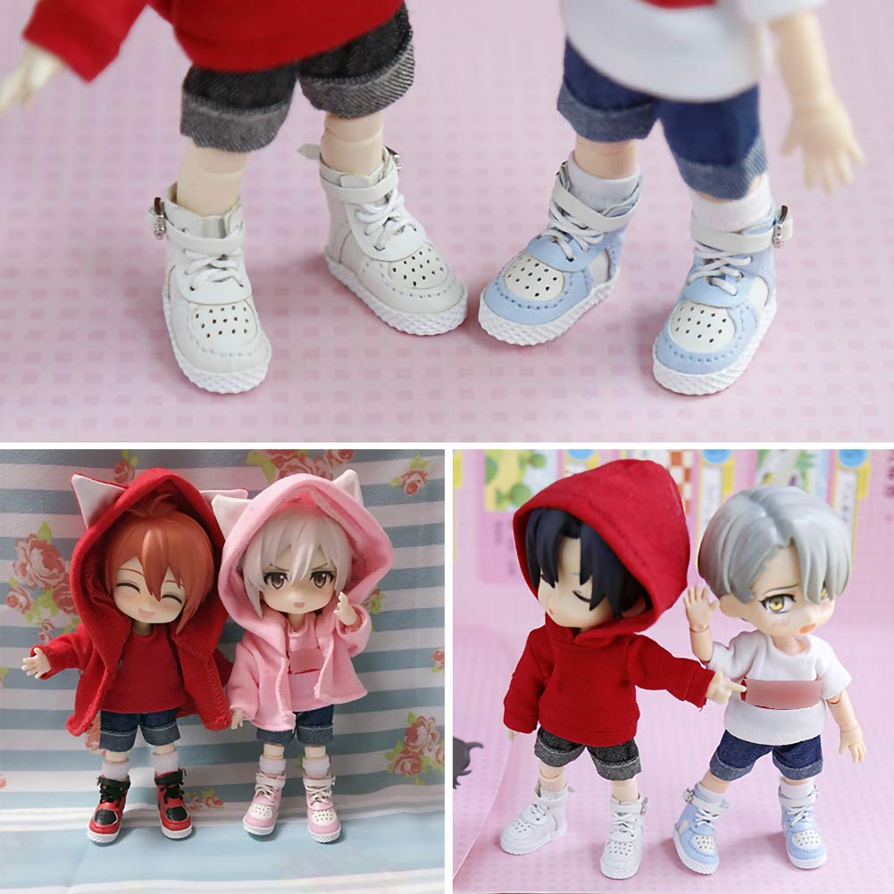 Rakulifey Obitsu 11 Shoes for Obitsu Dolls 5 Colors 11cm, (Black)