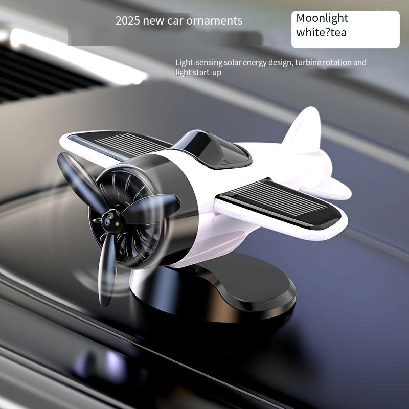 

2025-New-1 piece-Solar rotating plane-Ornament-Car center console-Decoration-Car supplies-Creative-Perfect small gift