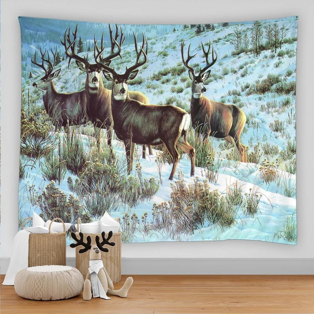 Forest Elk Decorative Tapestry Home Wall Decor Office Living Room Tapestry