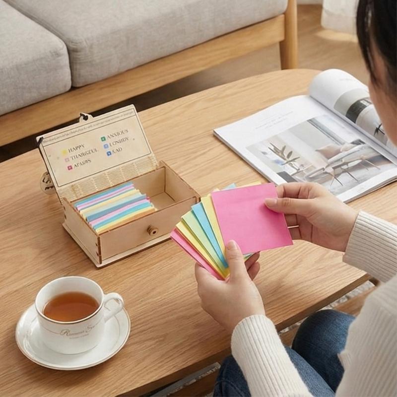Multifunctional Wooden Storage Box Organiser For Notes Stationery And Home Decoration Inspirational Gift