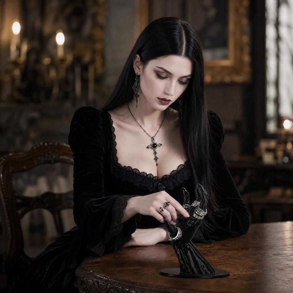 3D Printed Black Devil Hand Jewelry Holder, Witch Hand Shaped Display Stand for Rings and Bracelets