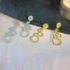 Damen Kreis Hängeohrringe für Hochzeit Täglich Vielseitige Accessoires Mode Party Schmuck mit Funkeln
