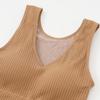 Thermoweste mit gepolsterter Damen-Sexy-Winterkleidung, ärmellose Körperweste, solide, schlanke, samtwarme Tanktops mit V-Ausschnitt, gestreifte Thermo-Unterwäsche