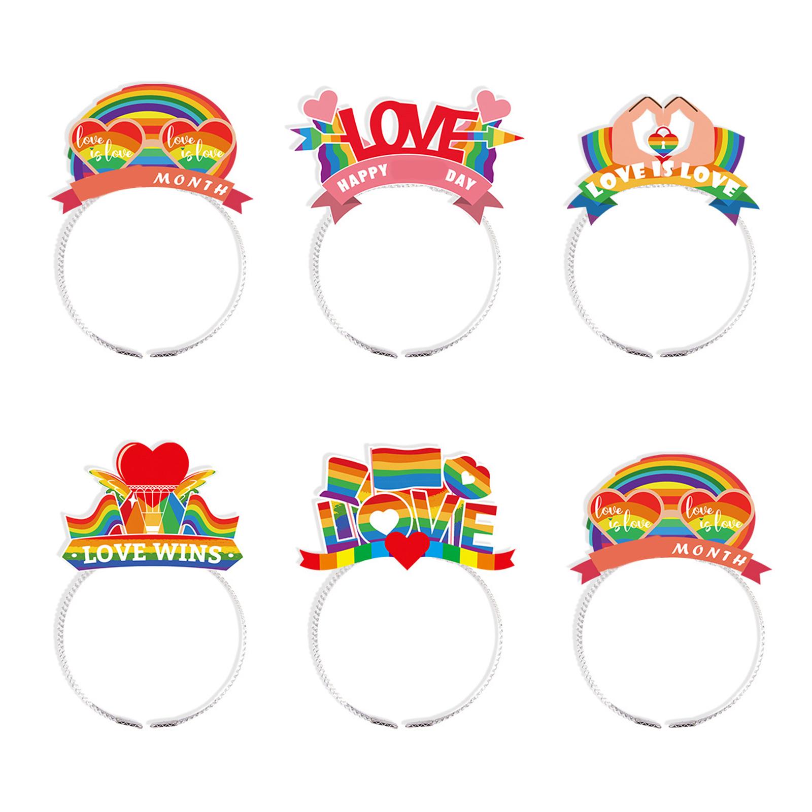 

6 шт. Головний убір Головний убір Pride Month для ЛГБТ Веселковий прапор для лотка Ринок Love Wins Пов язка Головний убір Pride Month A