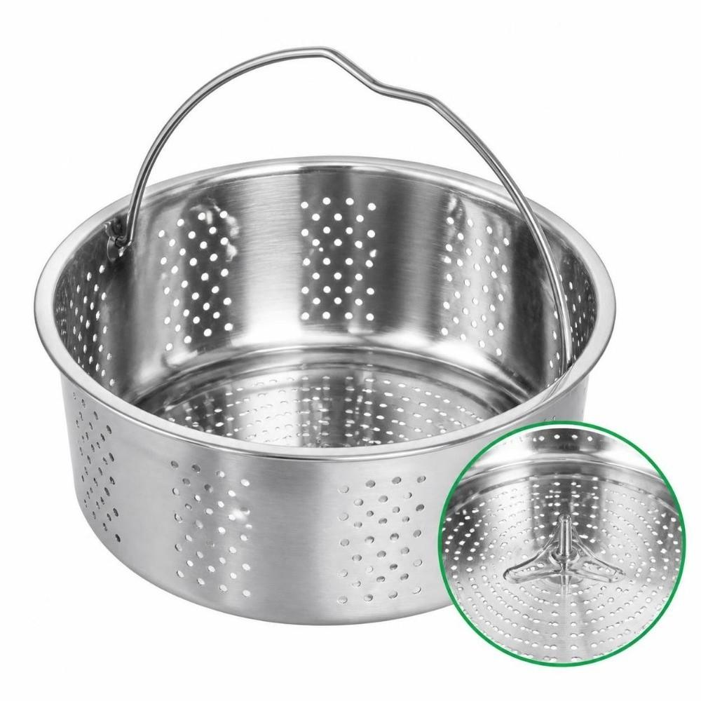 With Handle Steam Basket Silver Rice Cooker Insert Convenient Steam Pot Insert Home Cooking