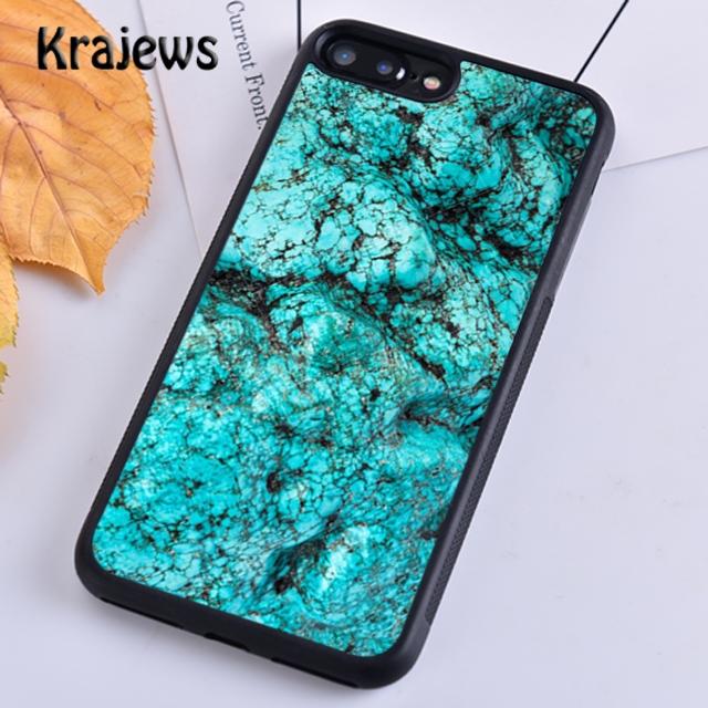 Krajews Türkis Stein Marmormuster Weiche Handyhülle für iPhone 14 5 6s 7 8 plus X XR XS 11 12 13 pro max Samsung S21 S22ultra