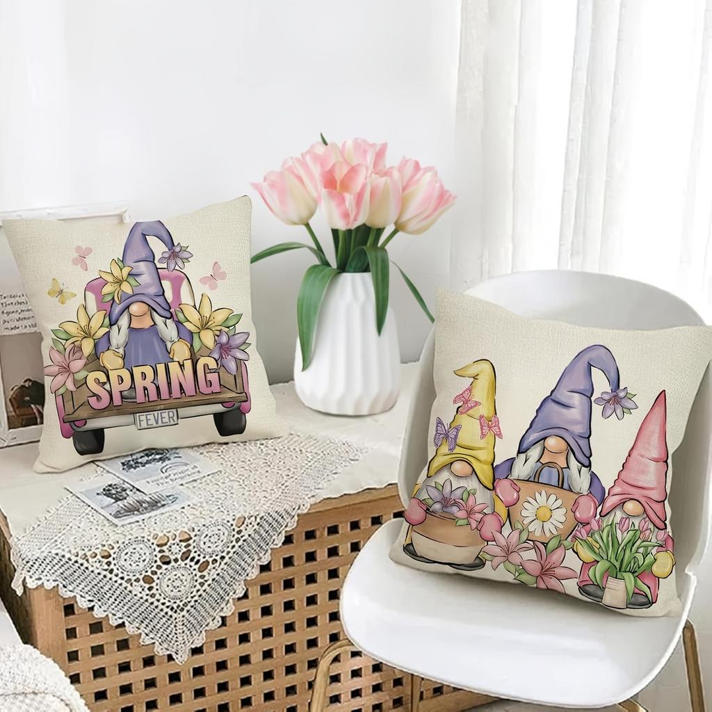 Nordic Dwarf Pattern Home Decor Pillowcase Bedroom Living Room Sofa Decoration Polyester Cushion Cover with Zipper